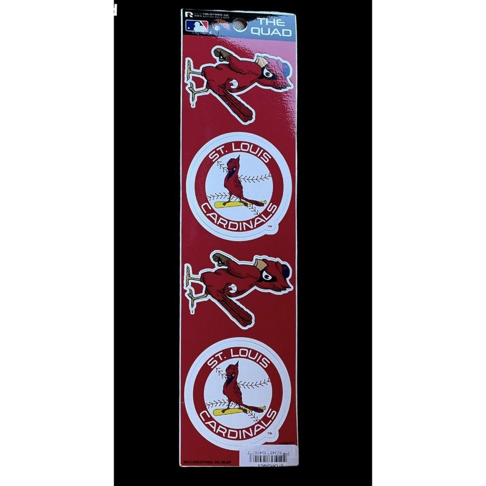 USA made St Louis Cardinals Logo MLB Quad Decal Stickers Car Auto Set &Scrapbook